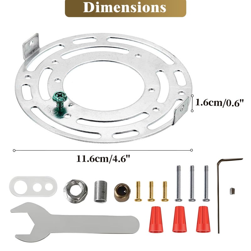 KCO Lighting 4.7 Inches Brass Ceiling Light Canopy Kit, Vintage Chandelier Plate Cover, Light Fixture Mounting Hardware for Hanging Lamp Fixture - Image 3